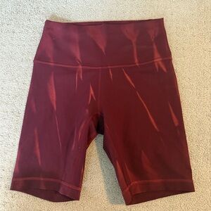 Lululemon Athletica Red High-Waist Bike Shorts